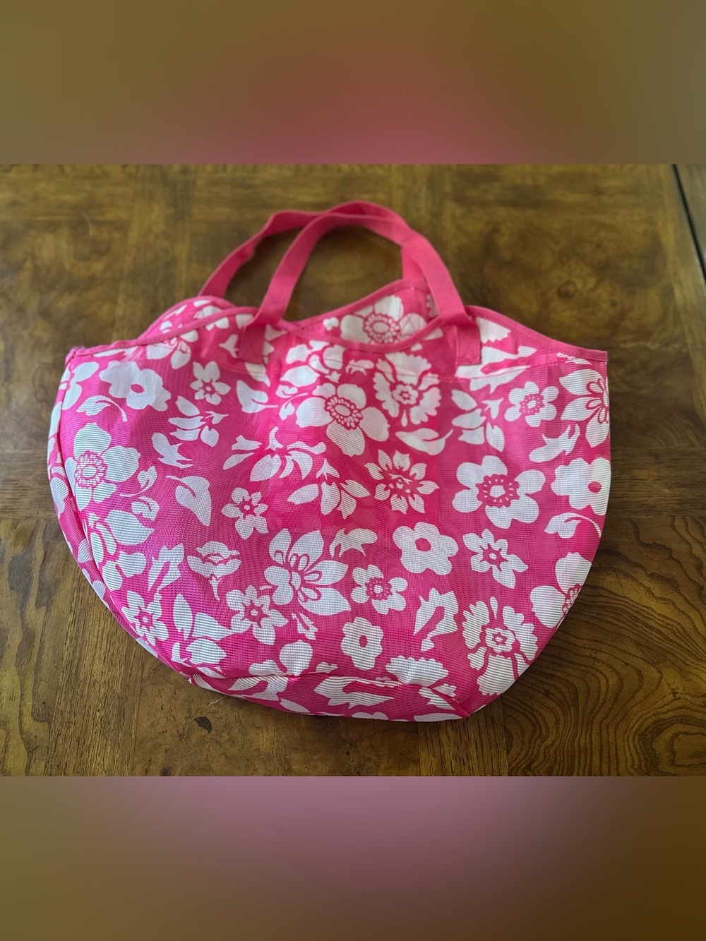 Pink Floral Tote Bag – Women’s Everyday Beach Bag